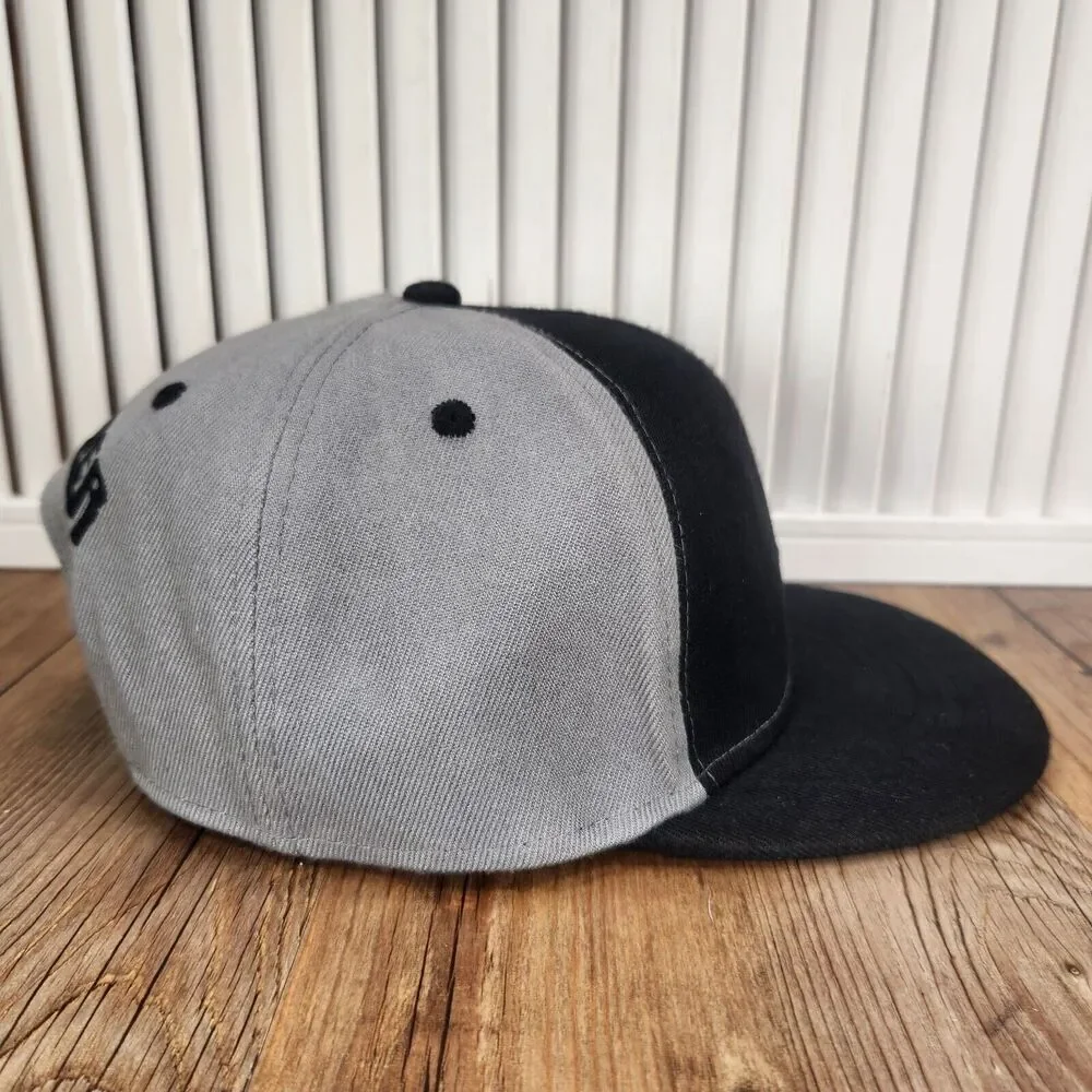VTG Lowrider Magazine Snapback Hat Cap Black Gray Flat Bill Embroidered Chicano